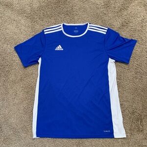 Adidas Climalite Blue White Soccer Shirt Jersey Large